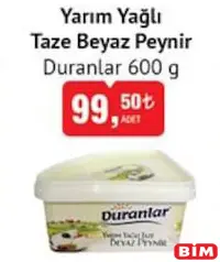 DURANLAR YARIM YAĞLI TAZE BEYAZ PEYNİR 600 G